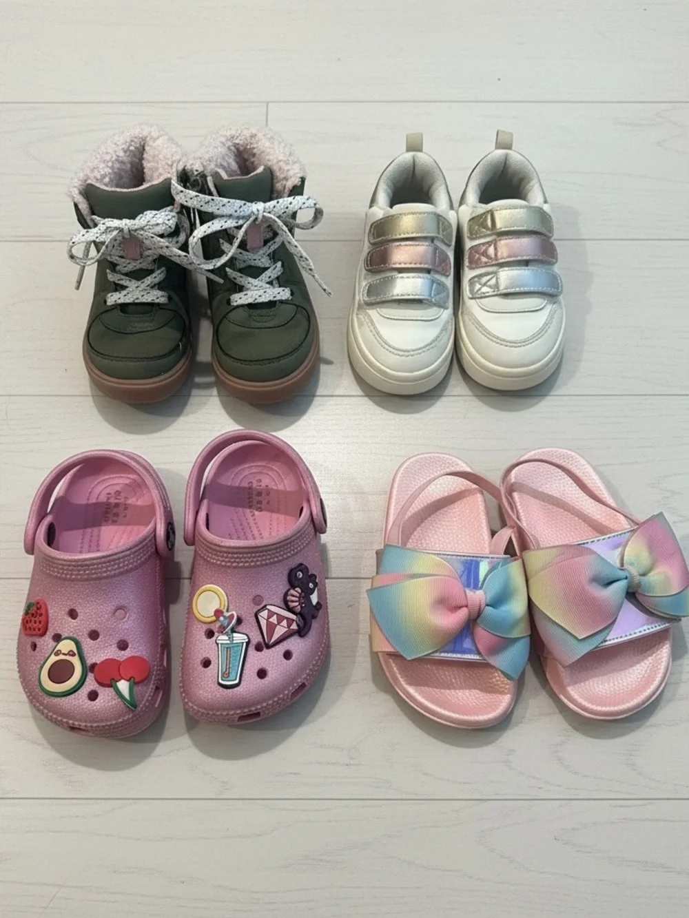 Lot of 4 - girls Shoes size 7, Crocs, H&M, etc
